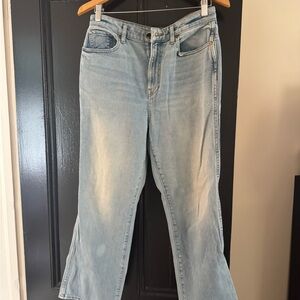 KHAITE Blue Flare Wide Leg Jeans